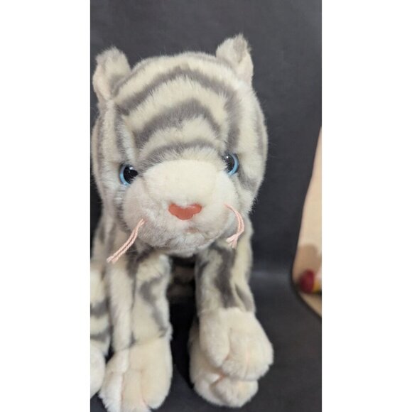 Ty Beanie Buddy SILVER the Cat Gray Striped Tabby Plush Stuffed Animal 1999 - Picture 4 of 9